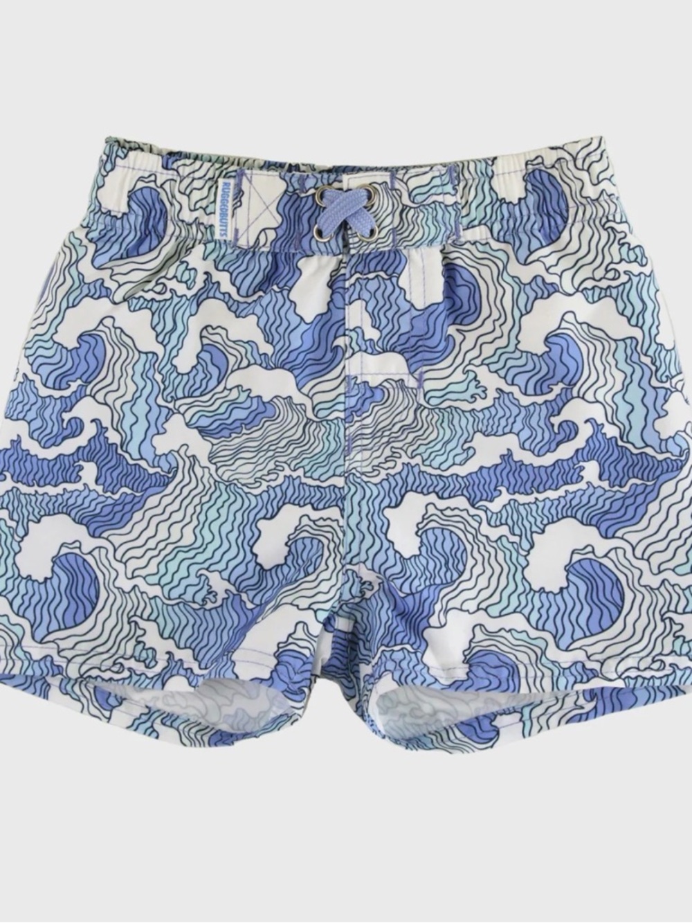 Rugged Butts Blue & White Wave Print Swim Trunks